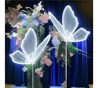 SAYEYBU Wedding Butterfly Floor Lamp-Creative Butterfly Ceiling Lights Decoration,Adjustable Height Romantic Wedding Decoration Lights,White 2pcs,120cm/47in