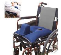 SAYEYBU Wheelchair Wedge Cushion with Seat Belt, Removable Breathable Cover, Prevents Forward Sliding, Positioning, Transferring and Relieving Pressure, for Wheelchair Users, Seniors,Blue