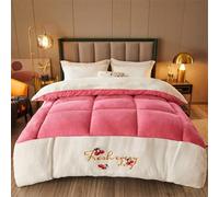 SAYEYBU Winter Warm Quilt Duvet, Thick Lamb Cashmere, Blanket, Fluffy Cashmere Quilts, Lamb Velvet Core, Double Sided Quilt Heavy Warm for Winter,Pink,110x150cm 1.5kg
