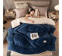 SAYEYBU Winter Warmth Double Sided Quilt, Full Queen Size Comforter with Thickened Lamb Wool Core, Fluffy Lamb Fleece Quilted Quilt Blanket, Machine Washable,06,200 * 230cm/4.0kg