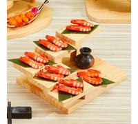 SAYEYBU Wooden Sushi Taco Holders, Cupcake Stand, Wood Stands for Food Small Collectibles Candles Buffet Catering Bakery Cupcakes, Ladder Tiered Shelf,6 step ladder