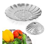 Sayfine Vegetable Steamer Basket, Premium Stainless Steel Veggie Steamer Basket for cooking - Folding Expandable Steamers to Fits Various Size Pot (Large(6.1" to 10.5"))
