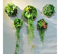 SAyfur Hanging Wall Artificial Plants Sets, Green Plant Wall Decor, Moss Frame With Fern Flowers Home Decor Wall Art for Room Office D