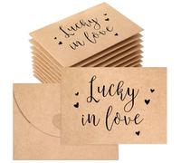 Sayglossy 100 Pack Small Tickets Holder Cute Envelope Holder with Heart Shaped Clasp and Thank You Message Lucky in Love for Wedding Bridal Shower Party Favors, 4.3 x 3.15 in