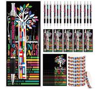 Sayglossy 20 Sets Hispanic Heritage Month Party Favors Included Hispanic Heritage Month Ballpoint Pens Rubber Bracelets with Flag Bookmarks for Festival Gift Office Classroom Party Supplies Decoration