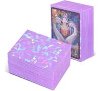Sayglossy 200 Pcs Holographic Card Sleeves Laser Flashing Trading Card Sleeves Matte Kpop Postcard Protector Fit for Game, Photo, Sports Cards 2.6 x 3.6 Inches(Purple)