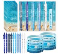 Sayglossy 25 Sets Starfish Story Gifts You Make a Difference Ballpoint Pens Bulk Inspirational Silicon Bracelets Thank You Cards Volunteer Appreciation Gifts for Coworker Nurse Employee Teacher