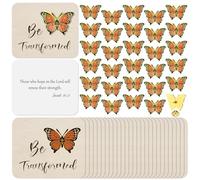 Sayglossy 30 Sets Butterfly Pins on Cards Bulk Religious Bible Verse Gifts, Butterfly Brooch Pin with Be Transformed Card, Christian Lapel Pins for Women Church Mothers Gifts Sunday School Party Favor