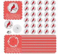 Sayglossy 30 Sets Christmas Cardinal Pins on Card Bulk Legend of the Cardinal Pins with Memorial Card Funeral Gift for Christmas Guests Family Remembrance Sympathy Gift Party Favor