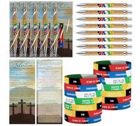 Sayglossy 36 Sets Christian Gift Bulk with Plan of Salvation Pen Bible Verse Bracelet Gospel Romans Road Tract Scripture Gift Easter Valentines for Women Men Church Pastor (Bible Verse)