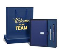 Sayglossy New Employee Welcome to The Team Gift Sets Notebook and Pen Welcome to The Team Box Employee Appreciation Gift Sets for New Office Worker(Blue)