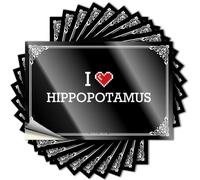 Saying Encouragement Man Cave Decorations Waterproof - I Love Hippopotamus Garage Self Adhesive Decal for Things Use(8X12CM)