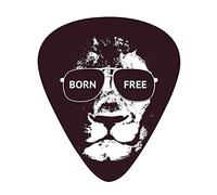 Saying Guitar Picks 12 Pack Universal ABS Guitar Picks,Hand Drawn Afn with Sunglasses Inspirational Freedom Themed Message,for Acoustic and Electric Guitar,Black and White