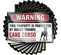 Saying Punk Play Room Decorations Waterproof - Warning This Property is Protected By A Highly Trained Cane Corso Bottle Self Adhesive Decal for Gamer Use(8X12CM)