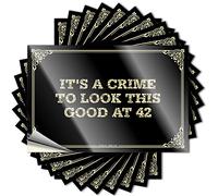 Saying Tiny Vinyl Decals, Lake Waterproof Tumbler Stickers for Water Bottle | It's A Crime to Look This Good At 42 Perfect for Girl Laptop Decor(6X9CM)