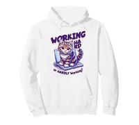 Saying - Working Hard or Hardly Working Funny Cat Pullover Hoodie