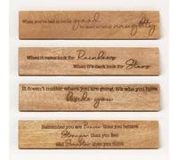 Sayings Plaque Wall Art, 5 x 26cm, Set of 4