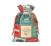 Sayings Printing 4.7x6.9 In Christmas Bag With Drawstring,Ideal For Adults To Wrap Gifts For Christmas Halloween