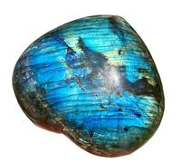 SAYOBO 1pc 410-500g Labradorite Heart Quartz Crystal Stone