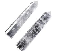SAYOBO 1pc 80-100g Clear Quartz Crystal Obelisk Tower Wand