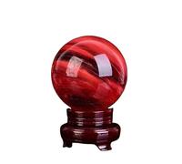 SAYOBO 1pc 9-10cm red Smelting Stone Ball Quartz Crystal Spherical
