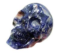 SAYOBO 1pcs 800-900g Blue Sodalite Skull Quartz Crystal Ore