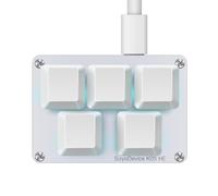 SAYODEVICE K05 HE Rapid Trigger Hall Effect Mini Keyboard Suitable for OSU and Geometry Dash Rhythm Game Macro Keypad with Magnetic Linear Switches (White, Gateron Jade Pro Green Switch)