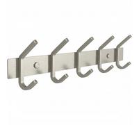 SAYONEYES Coat Rack Wall Mount - Brushed Nickel 15 Inch Stainless Steel Hook Rail with 5 Heavy Duty Double Coat Hooks - Wall Mounted Coat Hanger for Entryway, Bathroom, Bedroom, Towel, Hat Organizer