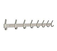 SAYONEYES Coat Rack Wall Mount - Brushed Nickel 24 Inch Stainless Steel Hook Rail with 8 Heavy Duty Double Coat Hooks - Wall Mounted Coat Hanger for Entryway, Bathroom, Bedroom, Towel, Hat Organizer