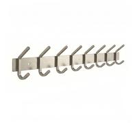 SAYONEYES Coat Rack Wall Mount - Brushed Nickel 24 Inch Stainless Steel Hook Rail with 8 Heavy Duty Double Coat Hooks - Wall Mounted Coat Hanger for Entryway, Bathroom, Bedroom, Towel, Hat Organizer