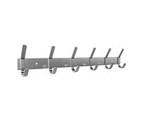 SAYONEYES Coat Rack Wall Mount with 6 Coat Hooks for Hanging - 17 Inch Heavy Duty SUS304 Stainless Steel Brushed Finish Waterproof - Wall Hook Rack for Bathroom Kitchen Entryway (Silver)