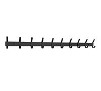 SAYONEYES Matte Black Coat Rack Wall Mount - 30 Inch Stainless Steel Hook Rail with 10 Double Hooks - Wall Mounted Entryway Organizer for Coats, Hats, Bags, Towels, Robes, Closet or Bathroom