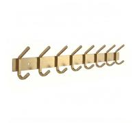SAYONEYES Wall Coat Rack Brushed Gold - 61.0 cm Stainless Steel Rod with 8 Double Coat Hooks for Entryway, Bathroom, Bedroom, Kitchen - Modern Gold Hook Rail for Coats, Hats
