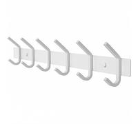 SAYONEYES White Coat Rack Wall Mount with 6 Double Hooks for Hanging - 17 Inch SUS304 Stainless Steel Rustic Wall Coat Rack - Hat Rack, Hanger, Clothes, Jacket Hooks Wall Mount