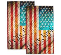 SAYOUZ US Flag Bath Hand Towels Set of 2, People United States Constitution US Flag Decorative Bath Towels Soft Super Absorbent Hand Towels for Bathroom Hotel Gym Home Decor,14"X28"
