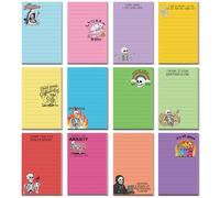 Saypacck 12 Pcs Non-Sticky Funny Notepads 5x3 Inches Sarcastic Office Supplies Fun Notepads Desk Accessories Memo for Work Coworker Gifts Employee Appreciation Gifts (Skull,Multicolor)