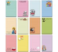 Saypacck 12 Pcs Non-Sticky Funny Notepads 5x3 Inches Sarcastic Office Supplies Fun Notepads Desk Accessories Memo for Work Coworker Gifts Employee Appreciation Gifts (Funny,Candy Color)