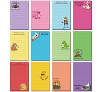 Saypacck 12 Pcs Non-Sticky Funny Notepads 5x3 Inches Sarcastic Office Supplies Fun Notepads Desk Accessories Memo for Work Coworker Gifts Employee Appreciation Gifts(Animal,Multicolor)