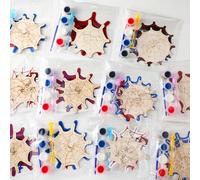 Saypacck 12 Set Halloween Crafts Halloween Spider Web Craft Kit Party Supplies Spider Web Wooden Painting Set with Bubble Stick Christmas Birthday Gift Pack Suitable for Party Supplies Gifts