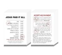 Saypacck 150 Pcs Jesus Paid It All Cards Christian Mini Scripture Motivational Gospel Tract Card Assorted Holy Inspirational Bible Verses Plan of Salvation for Men Women Teens Prayer Gifts