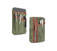 Sayram SP6 Small EDC Pouch Tool Organizer, Compact EDC Pocket Organizer, Waxed Canvas Mini Coin Purse for Men, EDC Pouch Organiser for Change, Notebook, Flashlight