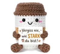 Sayregifty Pocket Hug Coffee Mug Get Well Soon Gift, Hand Crocheted | Lucky charm, courage, recovery gifts, encouragement, gifts for women, girlfriend, colleague, sister, mum