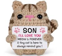 Sayregifty Son Gifts from Mum Dad, Handmade Crochet Cat, Pocket Hug Cat