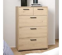 sayreville wooden chest of 5 drawers in jackson hickory