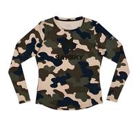SAYSKY Camo Blaze Long Sleeve Womens Running Top - Green - L