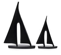 Saysmile Modern Sculptures Home Decor, Sailboat Decor Ornament, Boat Decorations Statue Decor, Art Sculptures and Statues, Sailboat Gifts Home Office Bathroom Shelf Decor (Black-2 Pack)
