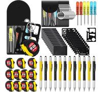 Saysurey 192 Pcs Mini Tape Screwdriver Keychain Set Christmas Men Gifts Bulk Adult Party Favors Multitool Pen Card Tool Measuring Keychains Stocking Christmas Stuffers for Men Dad (Yellow,Black)