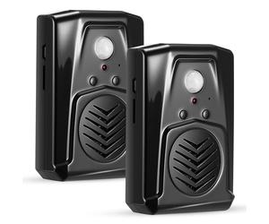 Saysurey 2 Pcs Motion Activated Voice Sensor PIR Infrared Speaker for Haunted House, USB MP3 Downloadable Scream Box with Halloween and Christmas Music, Horror Sound Effects Player