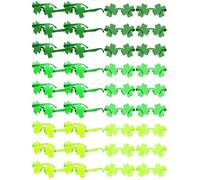 Saysurey 36 Pcs St. Patricks Day Shamrock Sunglasses Bulk Irish Shamrock Glasses Green Clover Eyewear St Patrick Favor Supply