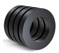 Saysurey 4 Pcs Large Ferrite Ring Magnets OD2.36 X ID1.26 X 10mm Ceramic Round Magnets with Hole Round Disc Donut for DIY Science Projects Classroom Laboratory